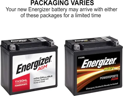 Vista 3 de Energizer TX20HL AGM - Batería de 12 V para motocicleta y ATV, 310 amperios de arranque en frío y 18 Ahr. Reemplaza: YTX20L-BS y otros