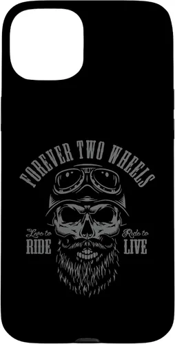 Vista 9 de Forever Two Wheels Biker Skull with Beard Motorcycle Design - Carcasa para iPhone 17