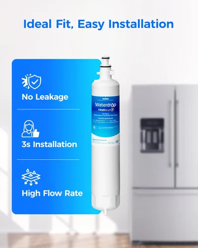 Vista 6 de Waterdrop WD-F19C-AL Filtro de agua alcalino para refrigerador, mejora el pH, repuesto para GE® RPWFE®, filtro de agua para refrigerador RPWF