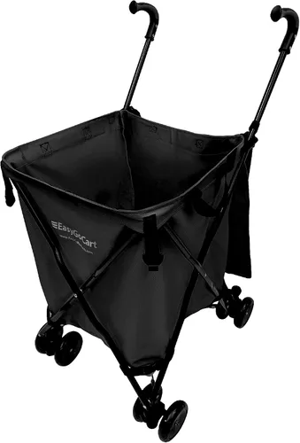 Vista 7 de EasyGo - Carrito de compras de comestibles, cesta de lavandería con ruedas, bolsa de lona extraíble, ruedas Versa y frenos traseros, fácil