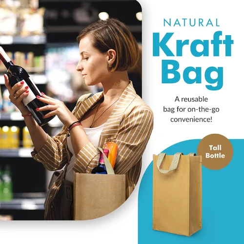 Vista 2 de Simply Green Solutions - Bolsas de papel kraft reutilizables, bolsas de papel marrón lavables, para usar como bolsas de compras, bolsas