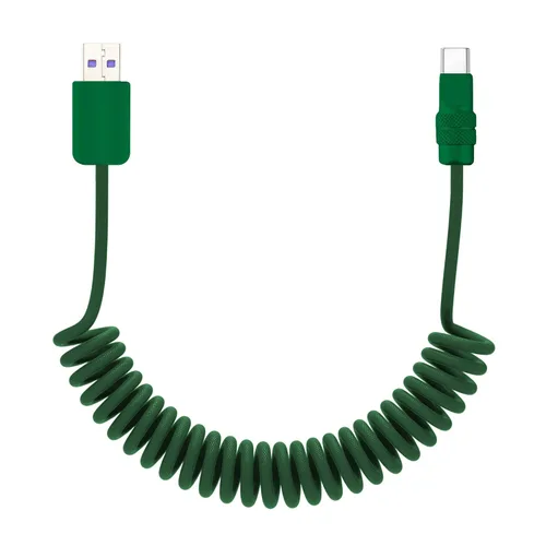 Vista 12 de chubbycable Curly Chubby - Cable de carga rápida USB C en espiral de 240 W, cable de carga retráctil trenzado duradero para automóvil compatible