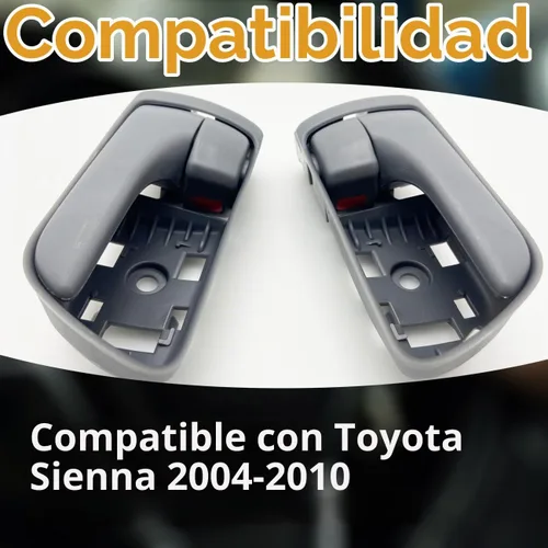 Vista 2 de Cheriezing Manija de puerta interior, gris, compatible con Sienna 2004-2010