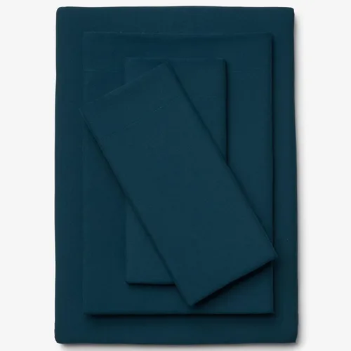 Vista 13 de BrylaneHome BH Studio - Juego de sábanas de microfibra sólida, tamaño individual, color azul ahumado