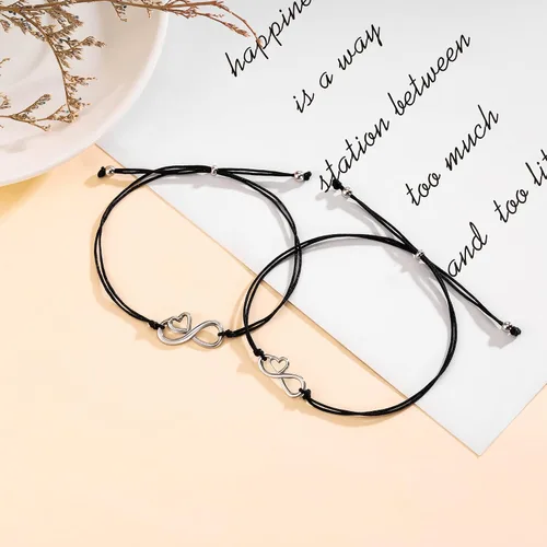 Vista 4 de MANVEN Regalos para el día de San Valentín para niños, pulseras de madre e hija, pulseras de deseos a juego con corazón para mamá e hija, regalo
