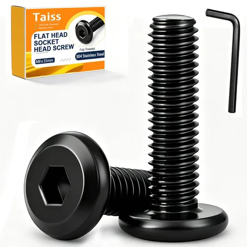 Vista 28 de Taiss 30 piezas 1/4-20 x 1 Tornillo de cabeza hexagonal con cabeza avellanada, pernos para muebles, tornillos para muebles de acero inoxidable 304