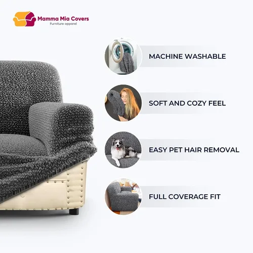 Vista 4 de PAULATO BY GA.I.CO. Funda para sofá seccional - Funda de sofá chaise en forma de L - Fundas de esquina lavables - Funda elástica de ajuste perfecto
