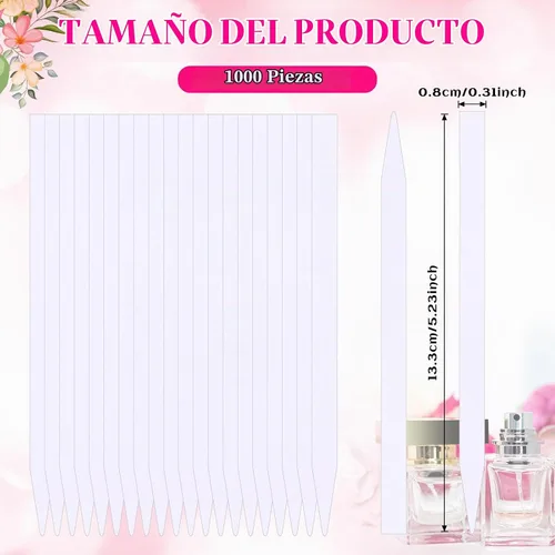 Vista 2 de Konohan 1000 tiras de prueba de perfume, estrechas, blancas Blanco