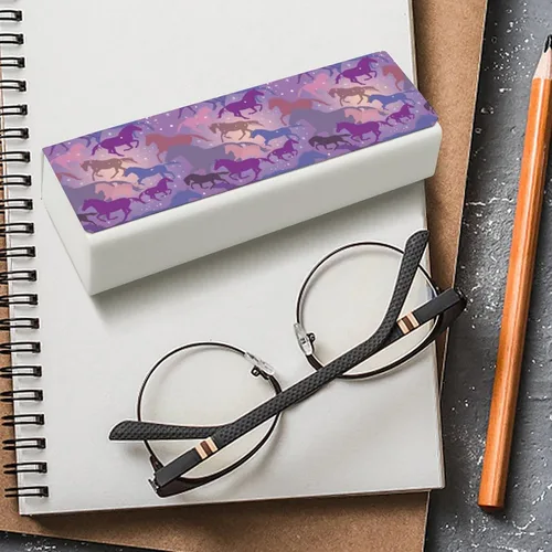 Vista 4 de Fansty Horses - Estuche para gafas unisex, caja protectora portátil a la moda, contenedor para gafas