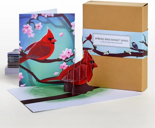 Vista 12 de Lovepop Tarjeta Desplegable Diaria para Ella y Él - Tarjetas de Felicitación 3D Pensando en Ti para Niños, Niñas, Hombres, Mujeres - 5" x 7" Cardenal