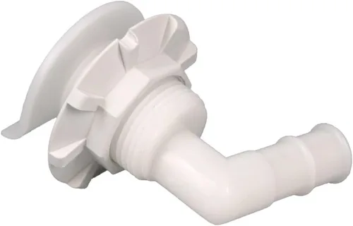Vista 3 de Supra Boat Thru Hull Drain 104531 Codo de plástico blanco de 1 1/4 pulgadas