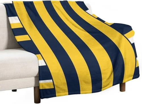 Vista 33 de Manta de rayas náuticas amarillas y azul marino, moderna, ultrasuave, manta de microfibra para sofá, cama para niños y adultos, 30 x 40 pulgadas
