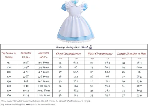 Vista 7 de Dressy Daisy Fancy Wonderland - Conjunto de disfraz de fiesta con delantal y diadema para niñas pequeñas, talla 2T a 14