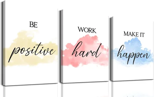 Vista 27 de LANIFANT 3 piezas motivacionales de arte de pared, carteles inspiradores, citas positivas, decoración de pared, decoración de oficina, imágenes