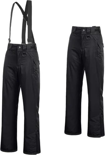 Vista 8 de CREATMO US Pantalones de nieve para mujer, baberos de esquí, impermeables, aislados, invierno y snowboard