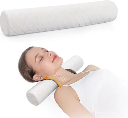 Vista 11 de Cozyhealth Almohada cervical pequeña de 3.1 pulgadas de alto, almohada cilíndrica de espuma viscoelástica suave media para dormir, soporte de cuello