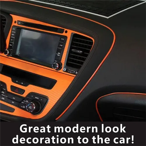 Vista 3 de Tira decorativa para interior de coche naranja, moldura para puerta, tablero, incluye herramienta de instalación, 10 pies