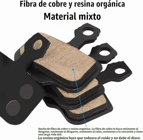 Vista 4 de 4 pares de pastillas de freno de disco para bicicleta, compatibles