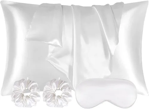 Vista 10 de AUAUY Paquete de 2 fundas de almohada de seda satinada de 19.7 x 29.5 Gris Oscuro