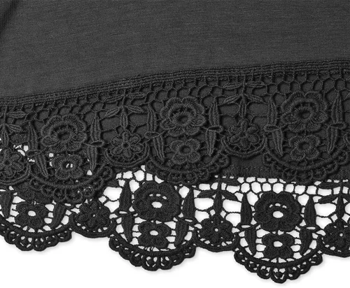 Vista 5 de QIXING - Blusa tipo túnica de manga larga con estampado de flores y cuello redondo para mujer