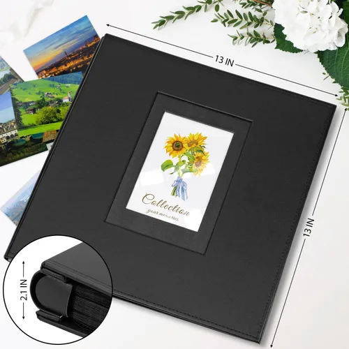 Vista 2 de Álbum de fotos 4x6 600 fotos, funda de piel de gran capacidad extra, contiene 600 imágenes horizontales y verticales de 4x6, regalo conmemorativo