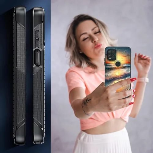 Vista 7 de Funda para Moto G Stylus 5G 2021 con protector de pantalla, a prueba de golpes, 2 en 1, parte trasera duradera de policarbonato duro texturizado