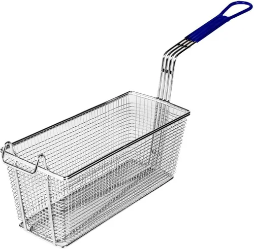 Vista 8 de TrueCraftware -Cesta rectangular de 12-1/8 x 6-1/4 x 5-1/4 pulgadas con gancho, hierro chapado en níquel resistente con mango recubierto de naranja