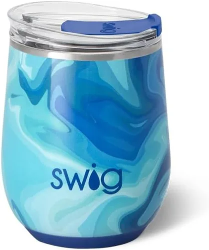 Vista 28 de Swig Life Vaso de vino de 12 onzas con tapa, acero inoxidable, apto para lavavajillas, portátil, triple aislamiento (todos los americanos)