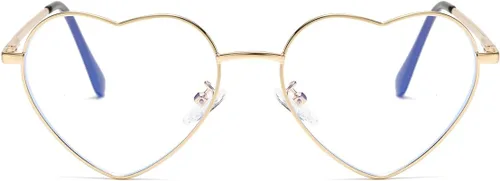 Vista 2 de Gleyemor Gafas de luz azul en forma de corazón para mujer, bonitas gafas de computadora