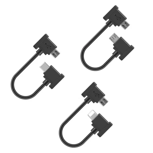 Vista 8 de cablecc 3 unids/set controlador remoto cable de datos tipo C y micro y micro USB para Mavic Pro Platinum Mavic Park RC Accesorios