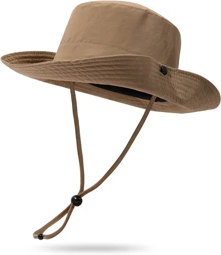Vista 12 de CLAPE Sombrero de pescador para exteriores, impermeable, UPF 50+, ala Boonie para mujeres y hombres, ligero para senderismo, safari, sombrero
