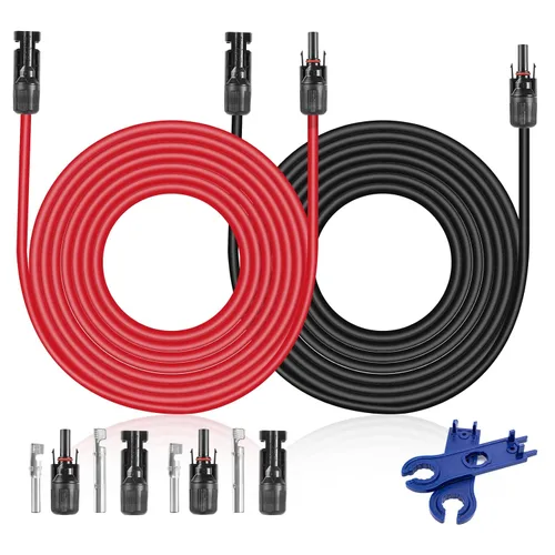 Vista 7 de Cable de extensión solar de 3 pies 10 AWG (6 mm²) Cable de panel solar con conectores de cable fotovoltaico macho hembra conector adaptador de cable
