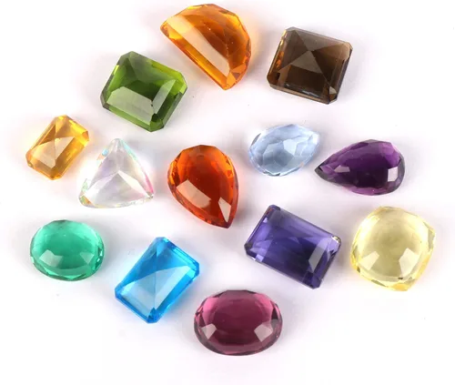 Vista 3 de GEMHUB Lote de piedras preciosas de mezcla brasileña para niños, artes y manualidades, formas surtidas, tamaños de colores, Gema, topacio sintético