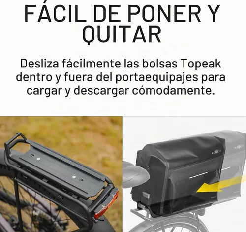 Vista 5 de Topeak Omni QuickTrack Adapter – Rear Rack Adapter for Topeak MTX/RX TrunkBags & MTX Baskets – Lightweight Polymer Platform for Standard & Racktime