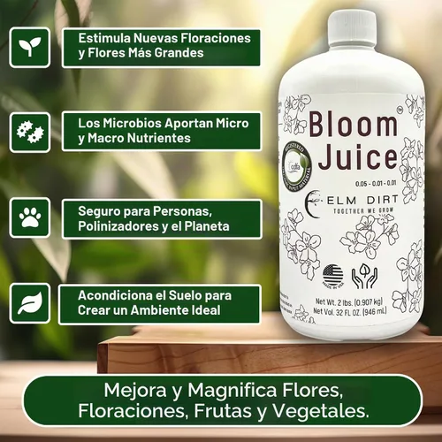 Vista 2 de Elm Dirt Bloom Juice - Potenciador líquido de floración para flores y tomates, 32 onzas
