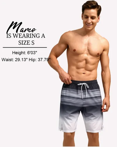 Vista 5 de SILKWORLD Traje de baño para hombre, de secado rápido, con bolsillos con cremallera y forro de compresión