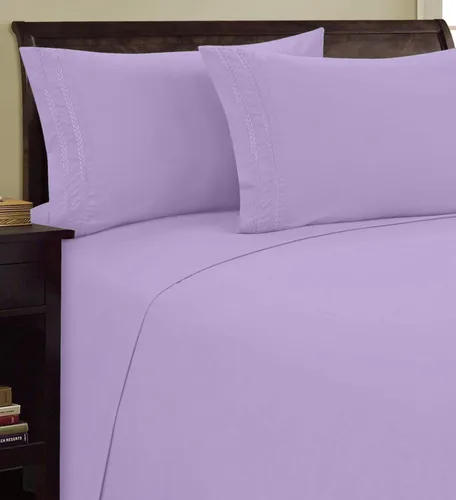 Vista 4 de Elegant Comfort 1800 Premier Chain Design - Juego de sábanas de 4 piezas, lujoso, sedoso, suave, resistente a las arrugas y a la decoloración