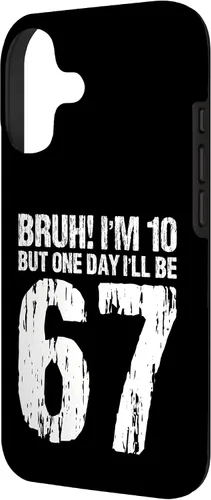 Vista 2 de Bruh I'm 10 But One-Day I'll Be 67 Retro 10th Birthday Kids Case for iPhone 17