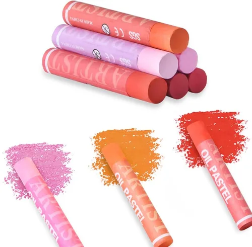 Vista 9 de Mifuner Juego de pasteles suaves al óleo (12 palos), colores individuales pasteles al óleo pesados vibrantes y cremosos, suministros de arte pastel
