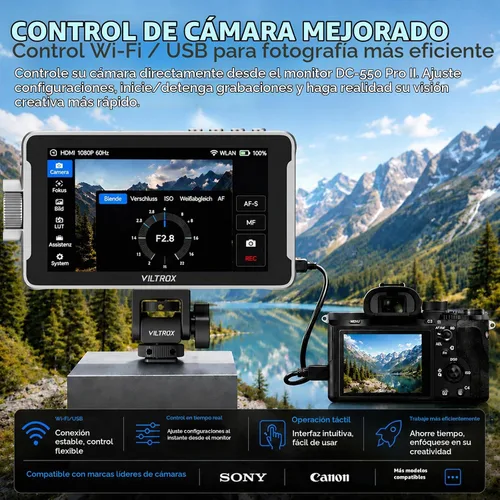 Vista 11 de VILTROX DC-550 Pro ii 5.5" 1400 Nits 4K60 HDMI 2.0 Monitor de cámara