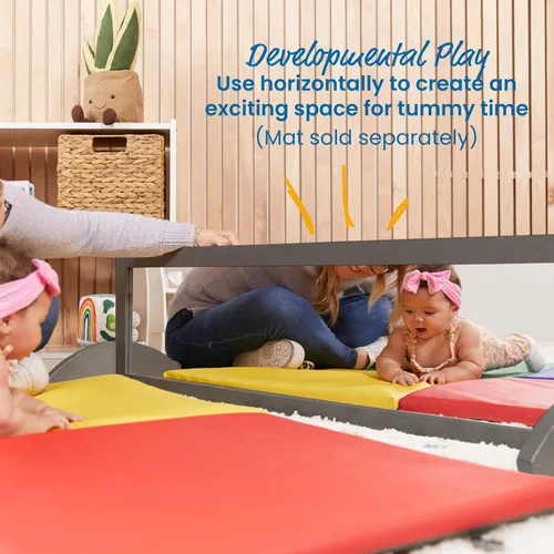Vista 4 de ECR4Kids Espejo bidireccional de una sola cara de madera, muebles para niños, lavado gris Durable birch, GREENGUARD Gold Certified
