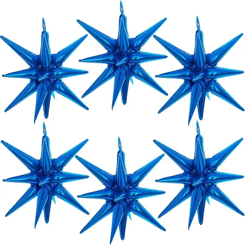 Vista 16 de 6 globos de estrella negra, globos de 22 pulgadas, globos de papel de aluminio con forma de estrella de Mylar para fiestas de cumpleaños, bodas