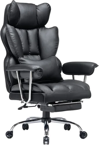 Vista 17 de Efomao - Silla ejecutiva de escritorio para oficina, con reposapiés, soporte lumbar y capacidad de carga hasta 400 libras, silla de computadora