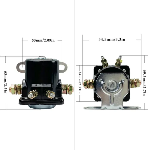 Vista 5 de Relé Solenoide de Arranque Hot Rod 12V de Repuesto para 1956 en adelante Fo-rd B6AZ-11450-A C6AF C7AF C9AF C3912 SW-3 SW3 D2AF11450AA 50-430 Negro
