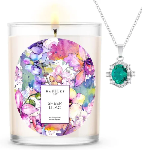Vista 21 de Baubles Vela Premium Perfumada de Bambú y Joyería con Colgante Sorpresa en el Interior Vela Grande de 18 oz Hecha en EE.UU. Libre de Parafina