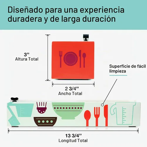 Vista 4 de Dispensador de envoltura de plástico triangular Chicwrap, Herramientas de cocinero