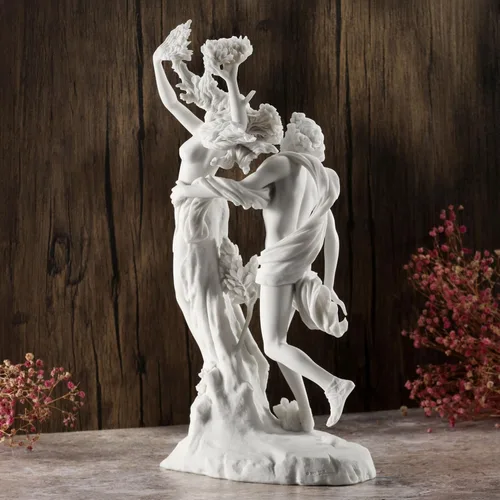 Vista 7 de Veronese Design 14 pulgadas Apolo y Daphne griego escultura resina mármol blanco acabado