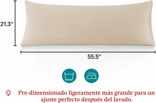 Vista 8 de Oubonun Funda de almohada corporal 100% algodón - 800 hilos/21x54, absorbente de humedad y transpirable, funda de almohada corporal de hotel premium