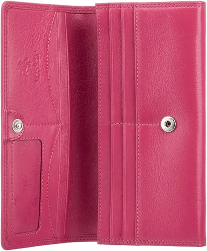 Vista 2 de VISCONTI Heritage -35 - Cartera grande de piel suave para mujer, Fucsia
