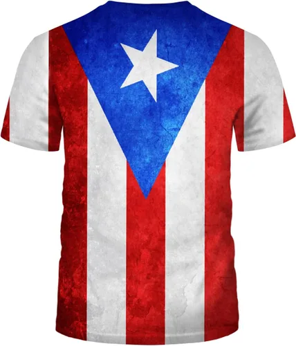 Vista 2 de Lurhonp Puerto Rico T-Shirt Puerto Rican Flag Graphic Novelty Tee